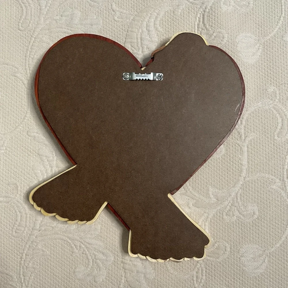 Love Doves Wooden Wall‎ Art Decor Intarsia Hanging Plaque Bird Heart Shape Lodge